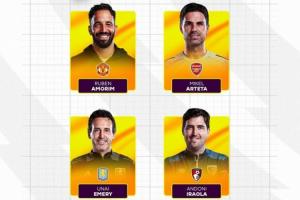 阿莫林首次入选！英超10月最佳主帅候选：阿莫林、阿尔特塔在列